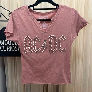 AC/DC Women's Studded Mauve Tee